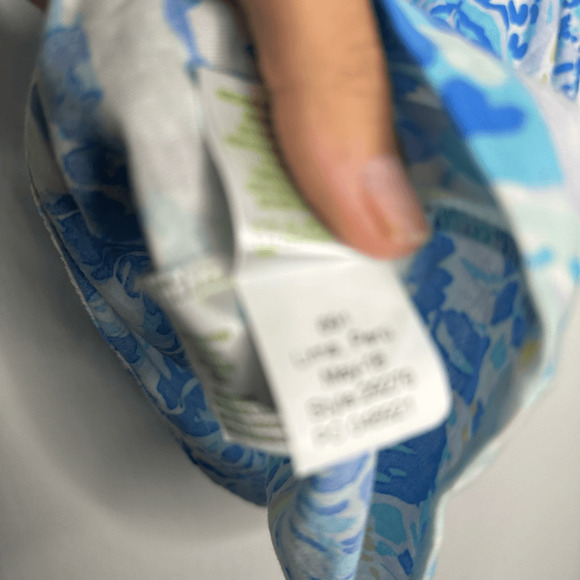 LILLY PULITZER Matteo Bennet Blue Salty Seas One Shoulder Top ruffle womens XXS - Picture 7 of 7